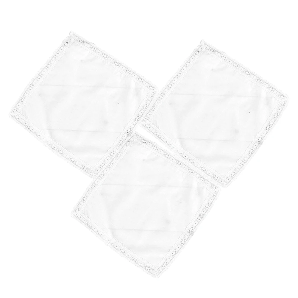 

6pcs DIY Portable 25x25cm Cotton Blend White Hankies Women Handkerchief Petal Border Soft Face Skin Daily Cleaning Home Travel