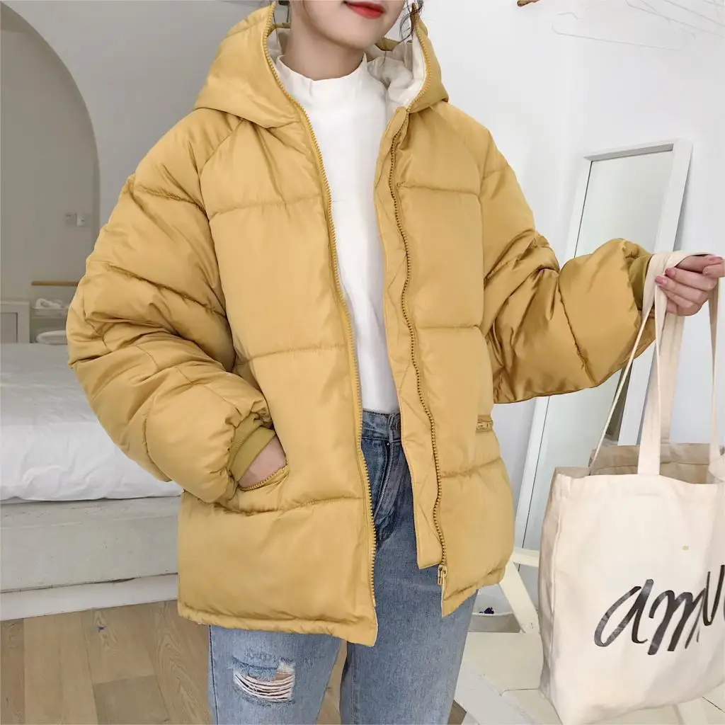 Пуховое пальто осенняя зимняя куртка Женское однотонная женская со стоячим