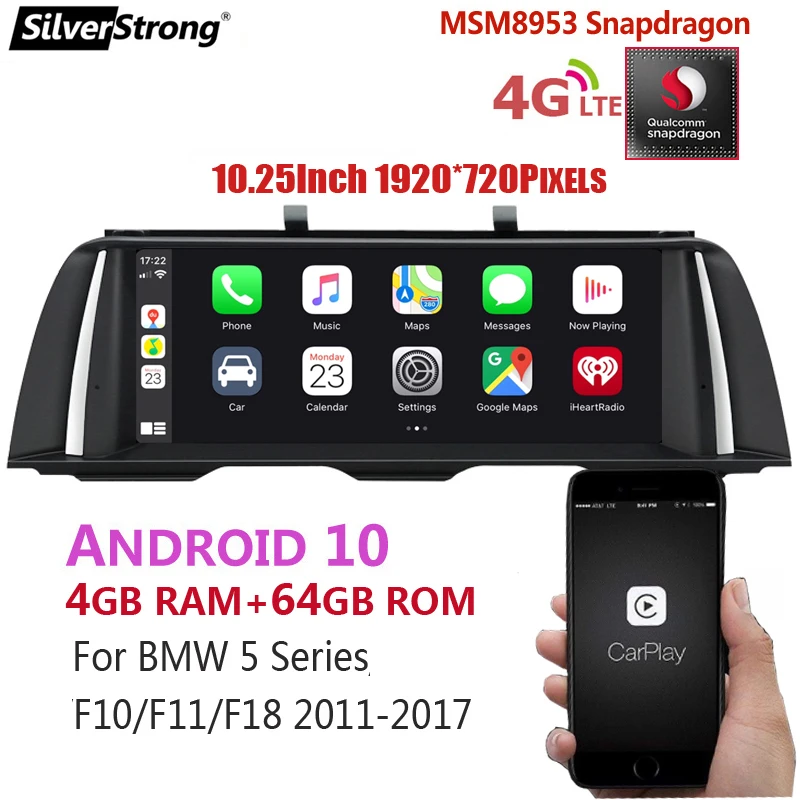 

Snapdragon10.25 "4G LTE 64G Android 10,0 автомобильный dvd для BMW 5 серии F10 F11 2010-2016 CIC NBT Автомобильный GPS-навигатор мультимедийный радиоприемник