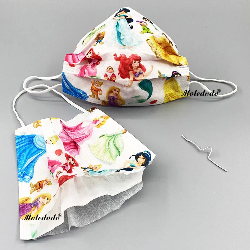 Одноразовая модная маска для лица защитная детская Принцессы Диснея мультяшная