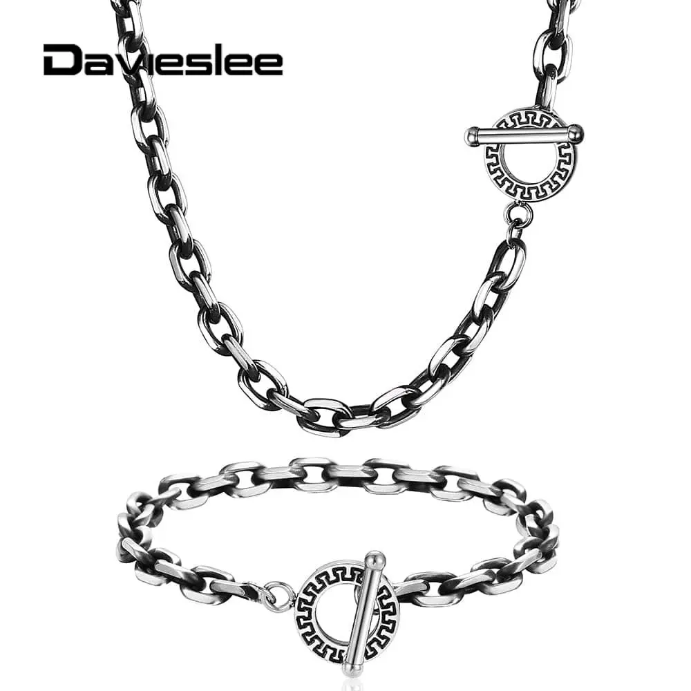 Комплект из колье и браслета 6 мм нержавеющей стали | Украшения аксессуары