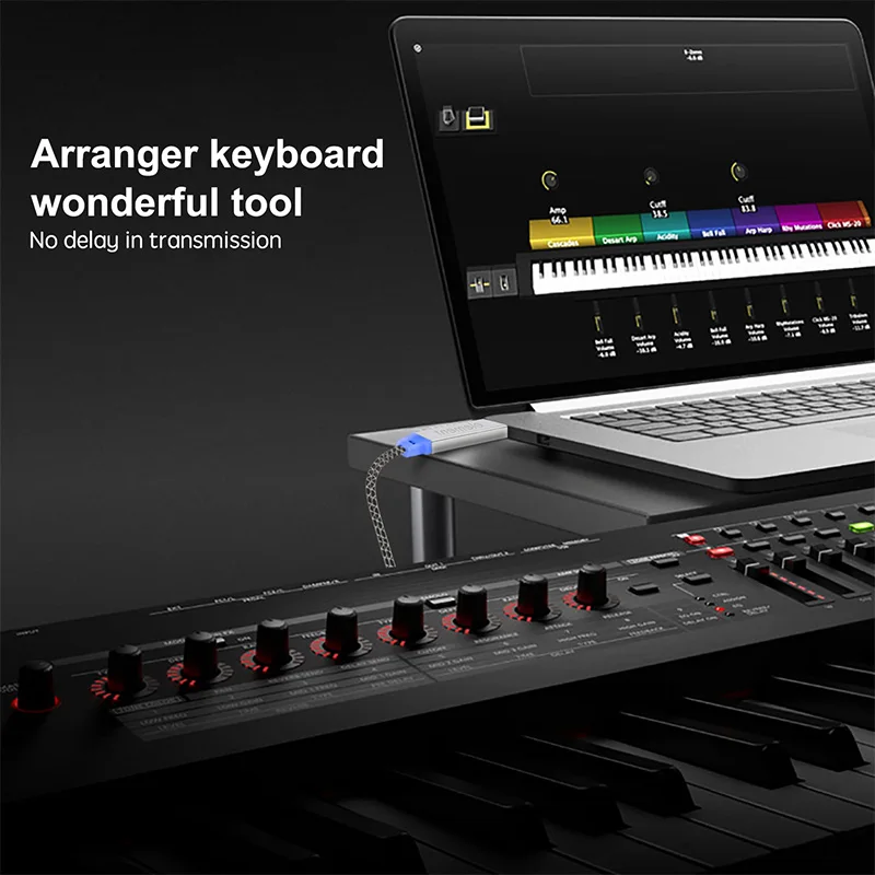 Элемент MIDI кабель к USB IN-OUT конвертер профессиональный интерфейс с индикаторным