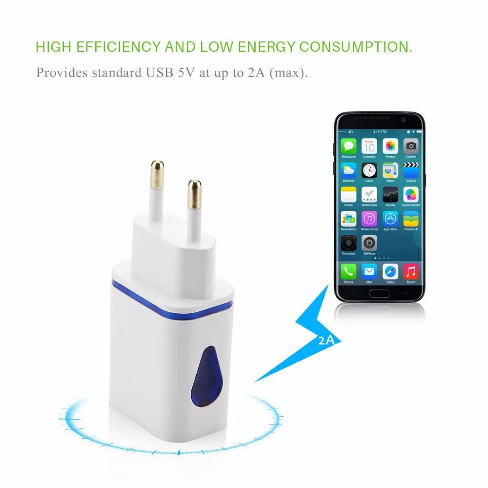 

5V 2A Dual USB Charger for iPhone 12 EU US Plug Power Supply charging Adapter AC To DC Mobile Phone Charger for Xiaomi Huawei
