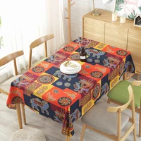 national wind cotton linen flower printed tablecloth home party wedding table cloth cover decoration
