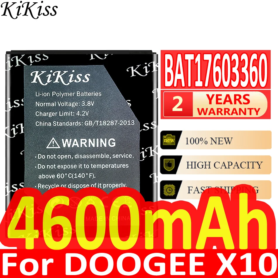 

KiKiss Для DOOGEE X10 BAT17603360 Замена 4600 мА/ч, Запчасти резервного копирования Батарея Для DOOGEE X10 X 10 смартфон Батарея