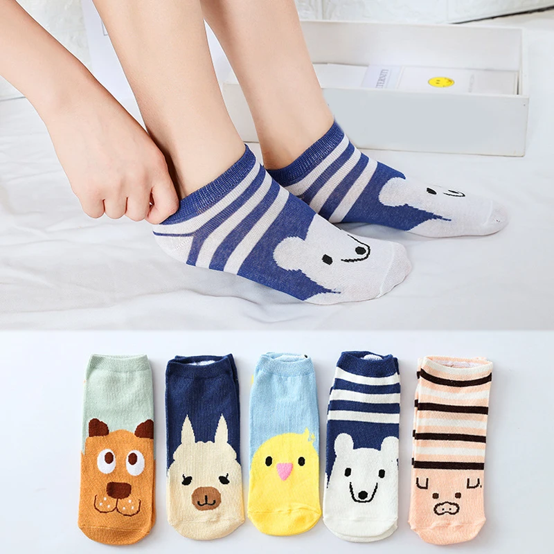 

Короткие удобные носки; 1 пара; Милые хлопковые женские Носки с рисунком