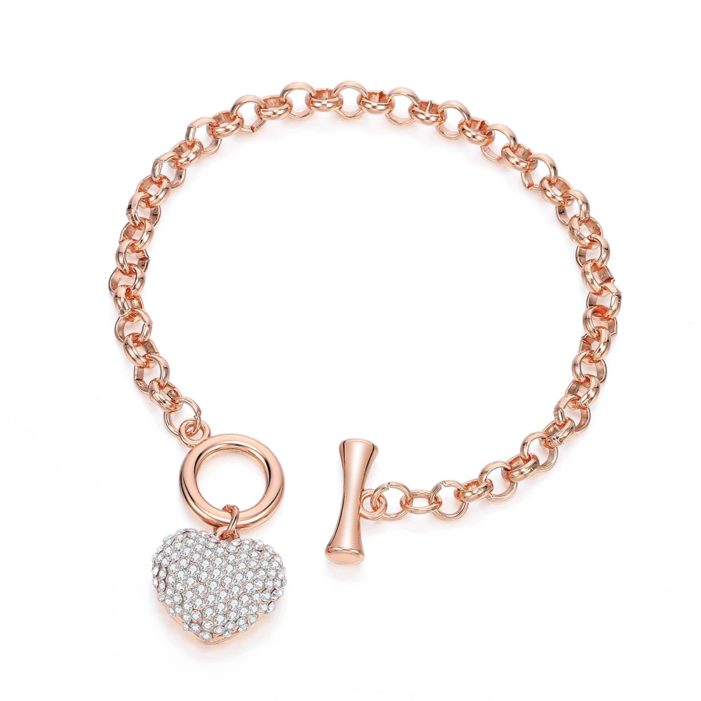 

Crystal Heart Charms Bracelets For Women Gold Silver Color Bracelet kpop Jewelry 2021 pulseras New Accessories Christmas Gift