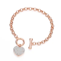 crystal heart charms bracelets for women gold silver color bracelet kpop jewelry 2021 pulseras new accessories christmas gift