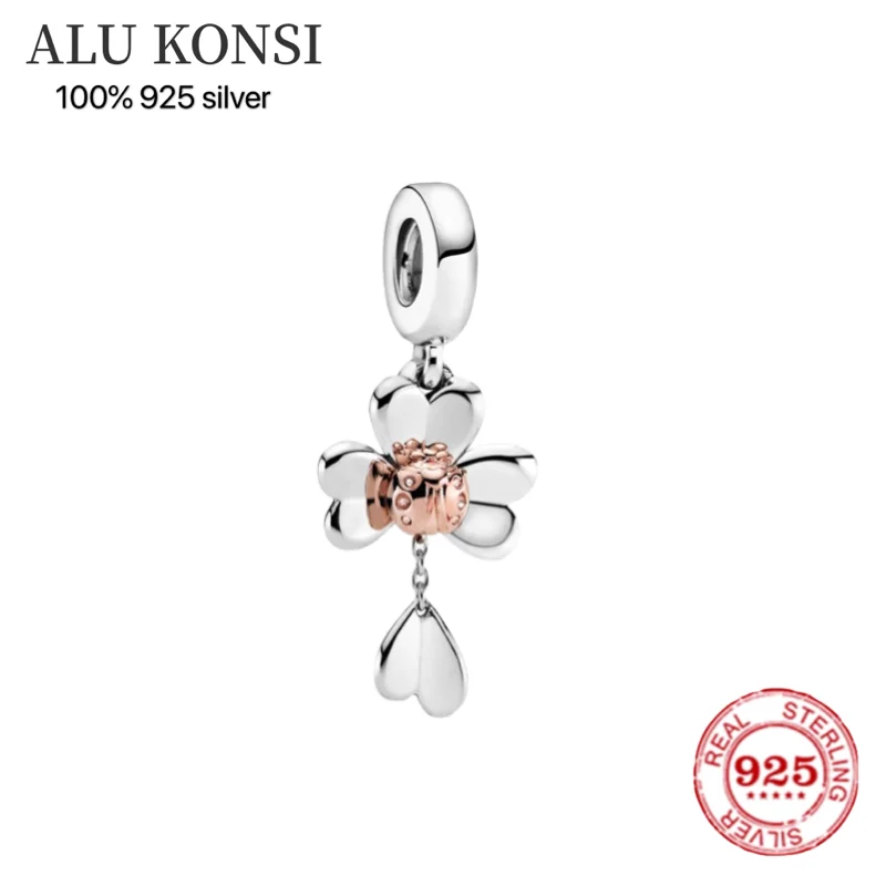 

925 Sterling Silver Metal Beads pendant Family flower Charm fit Original Pan charms Silver 925 Bracelet Genuine Gifts