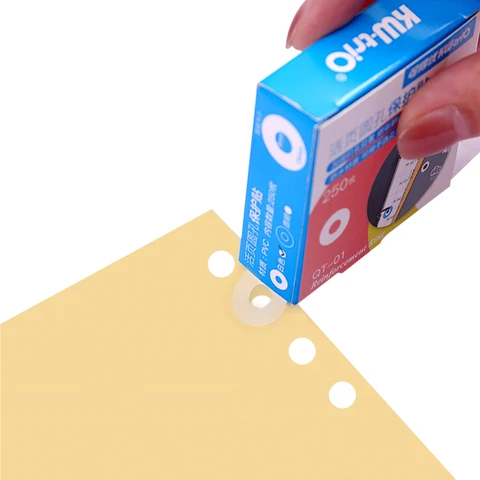Армированные этикетки Aibecy Loose-Leaf Paper Hole Reinforcement Labels 250 штук