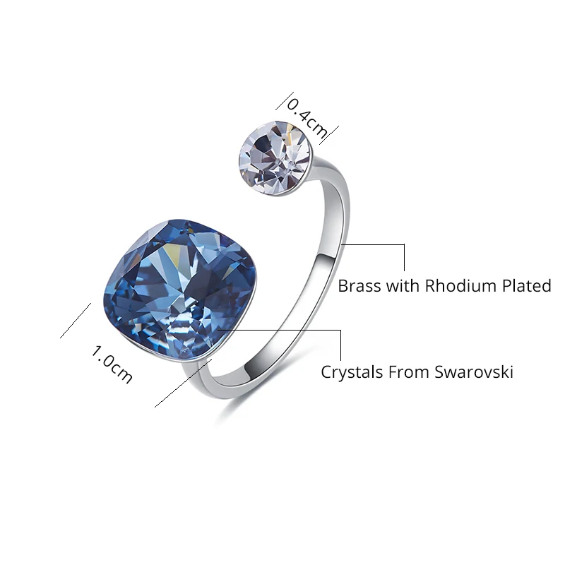 Женское Открытое кольцо с кристаллами Сваровски в вечерние ле бижутерия |