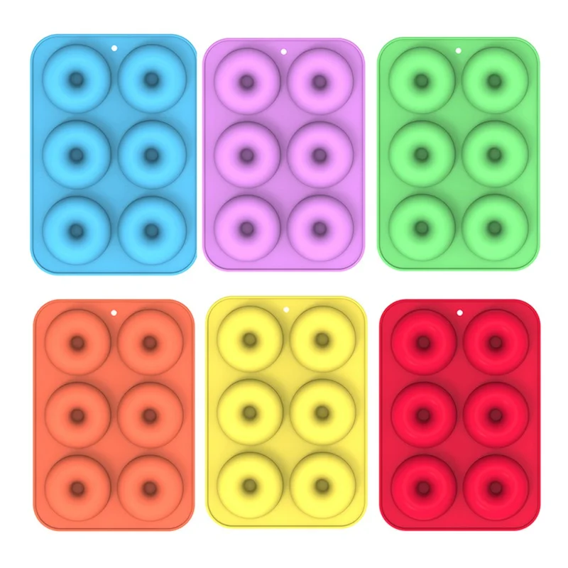 Силиконовая форма для пончиков с 6 отверстиями кухонный поднос выпечки