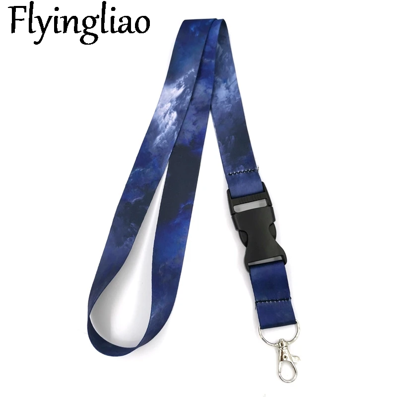 

Nebula Starry Sky Keychain Lanyards Id Badge Holder ID Card Pass Gym Mobile Phone Badge Holder Key Strap Webbings Ribbons Gifts
