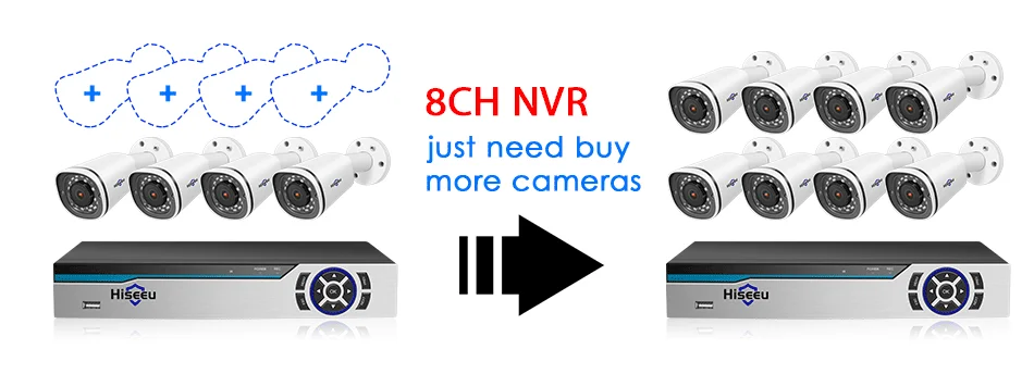 Hiseeu 4K POE ip-камера система 8CH NVR 8MP наружная Водонепроницаемая POE камера H.265 CCTV комплект видеонаблюдения