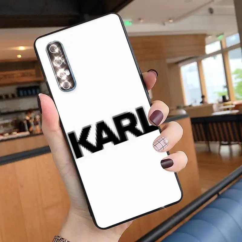 

ZFGHSHYQ Fashion Brand Designer KARLs Black TPU Phone Case For Xiaomi 8 9 Se 10 10pro Note 3 10 10pro Lite MIX2 S MAX2 3 F1 5X