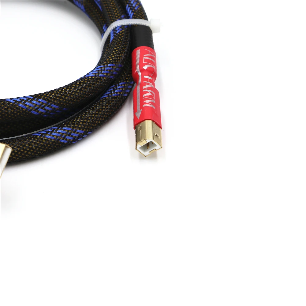 4N посеребренный USB аудио кабель с магнитным кольцом A-B Принтер USB кабель для передачи данных для Hifi DAC звуковая карта