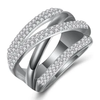 new creative three dimensional cross stainless steel ladies ring elegant girl inlaid white pearl titanium steel ring hot