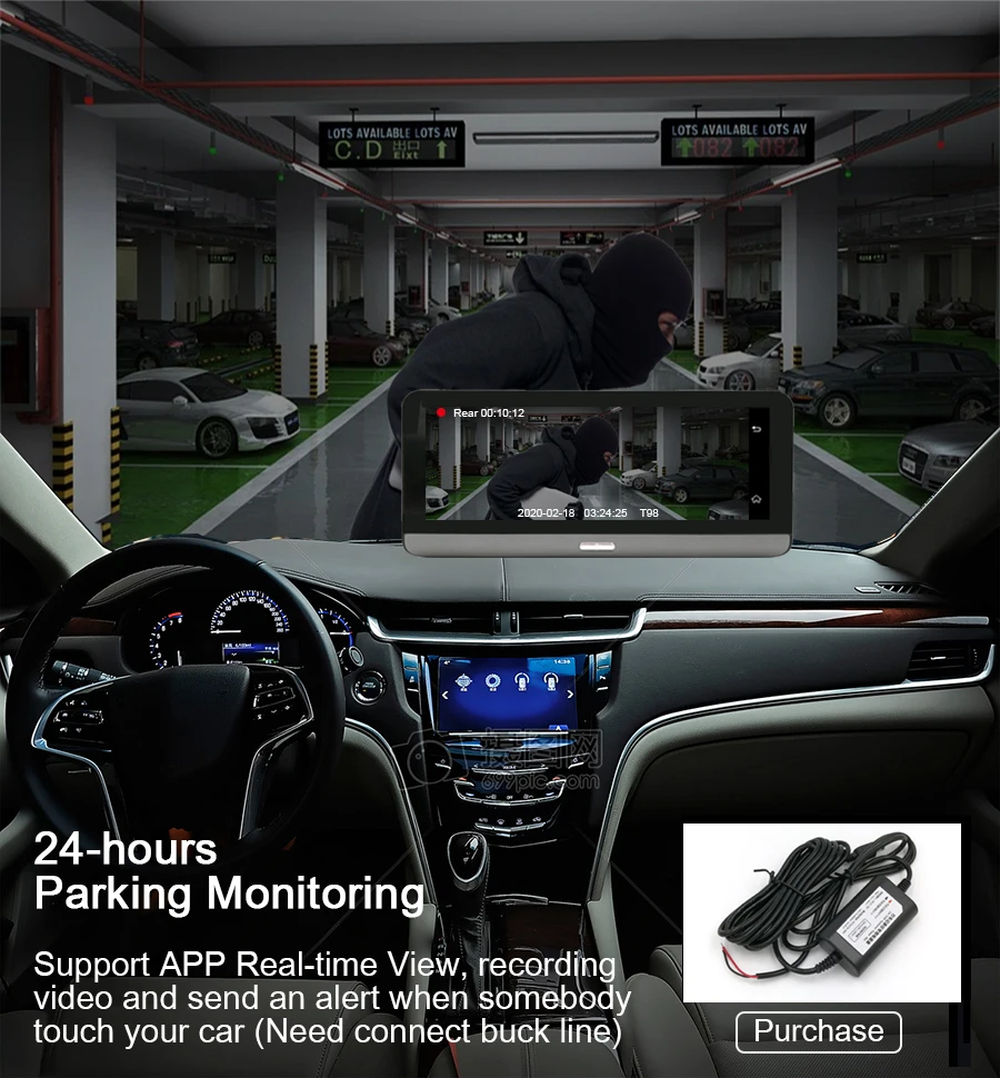 Автомобильный видеорегистратор Anfilite 8 дюймов 4G ADAS GPS Android 5 1 Wi-Fi FHD 1080P мониторинг