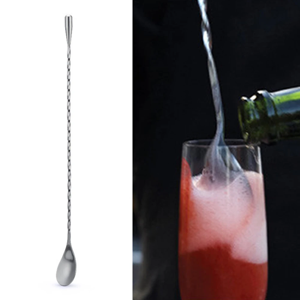 Ложка для бара портативная спиральная ручка шейкер коктейлей из нержавеющей