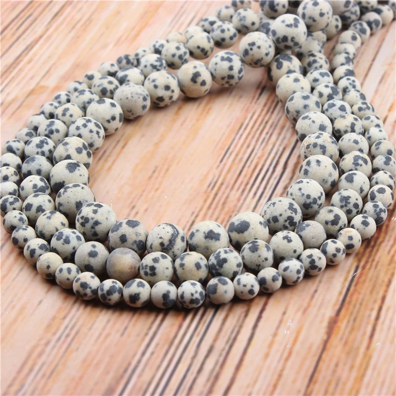

Wholesale Frosted Spots 4/6/8/10 / 12mm Natural Stone Loose Beads Jewelry Bracelet Necklace Make
