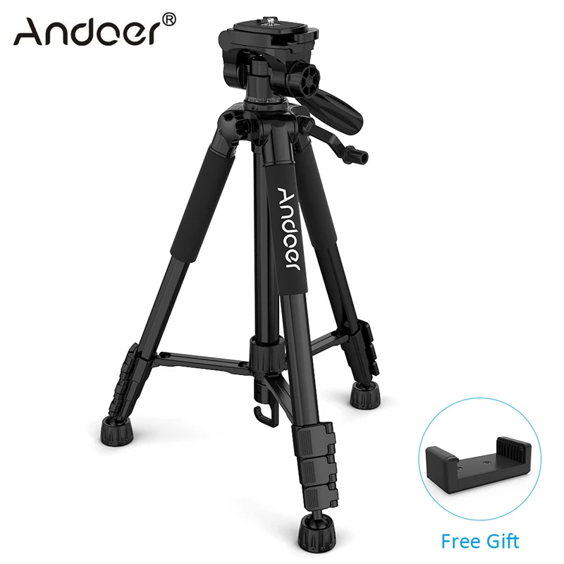 Штатив Andoer для фотоаппарата фотосъемки видеокамеры DSLR SLR с сумкой переноски и