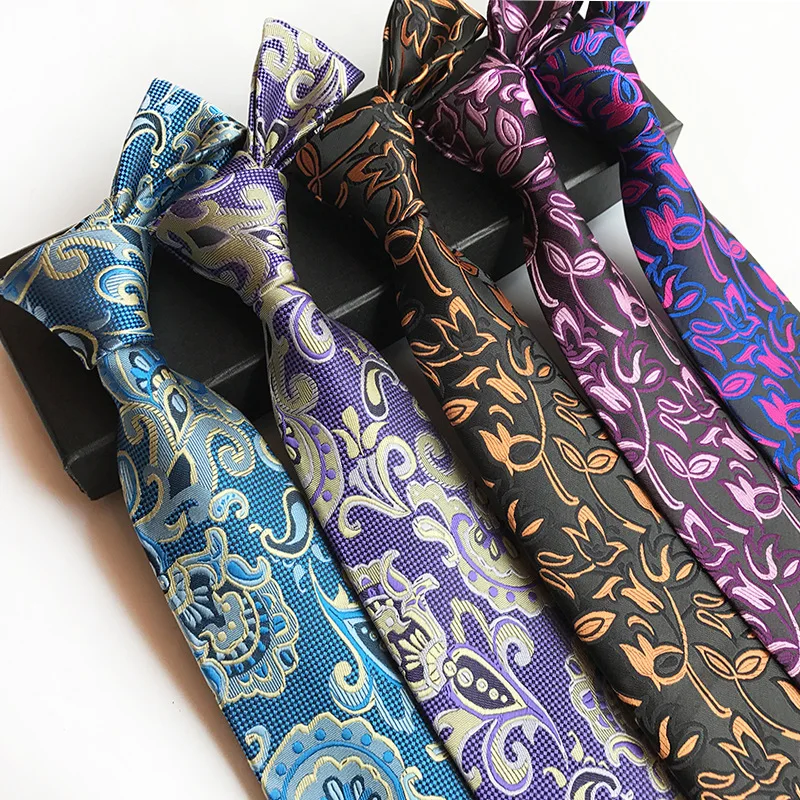 Classic Mens Tie Paisley Pattern Texture Silk All-match Necktie Wedding Banquet Party 8cm Men Luxury Festival | Аксессуары для
