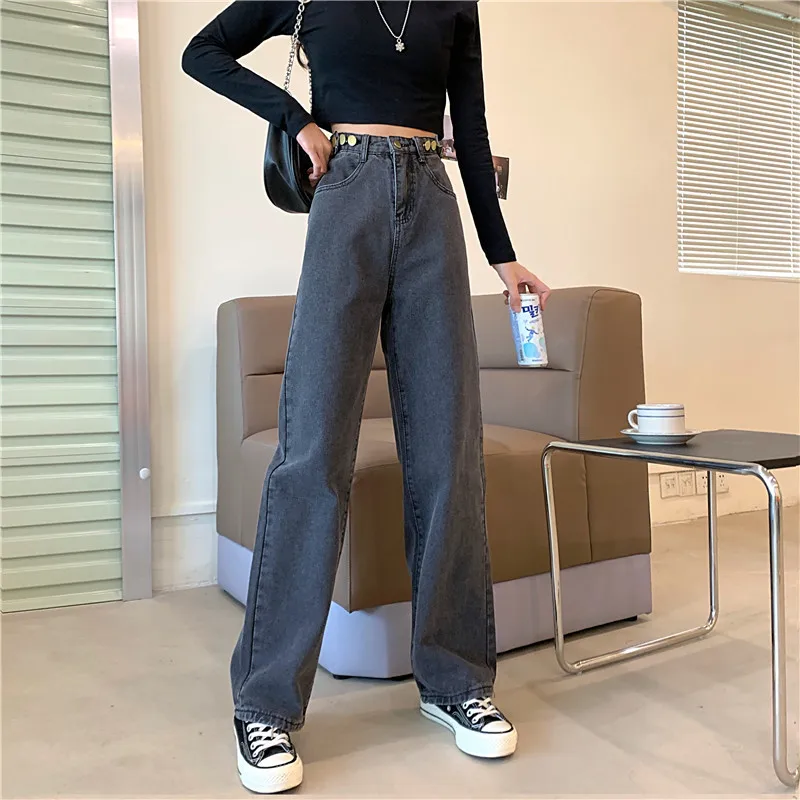 

2021 Retro High Waist Jeans Woman Boyfriend Women Jeans Full length Mom Jeans Denim Jeans