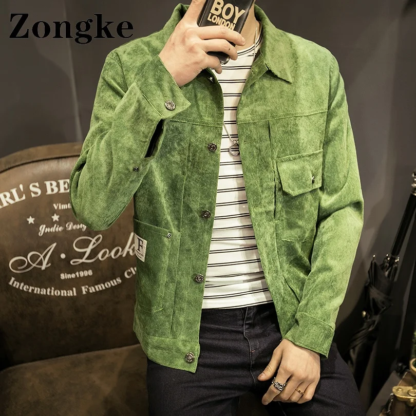 

Повседневная Уличная одежда Zongke, Мужская Вельветовая куртка, одежда, японские Бомберы, пальто в стиле Харадзюку, размер M-5XL, весна 2022, Новое поступление