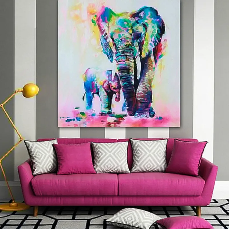 Отель гостиная один слон декоративная висячая картина Искусство Холст Картина