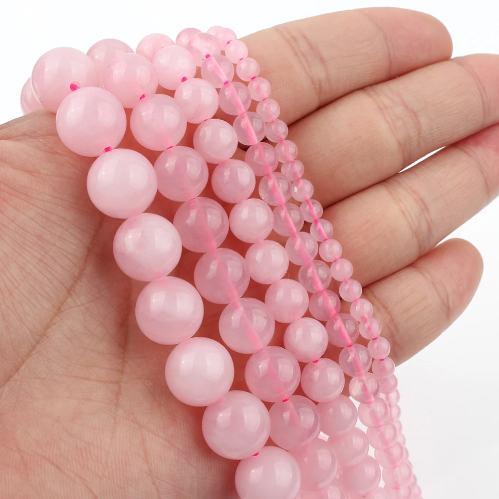 

Pink Rose Quartzs Crystal beads to Make Jewelry Natural Stone Beads for Jewelry Making DIY Bracelets Necklace Accessories Perles