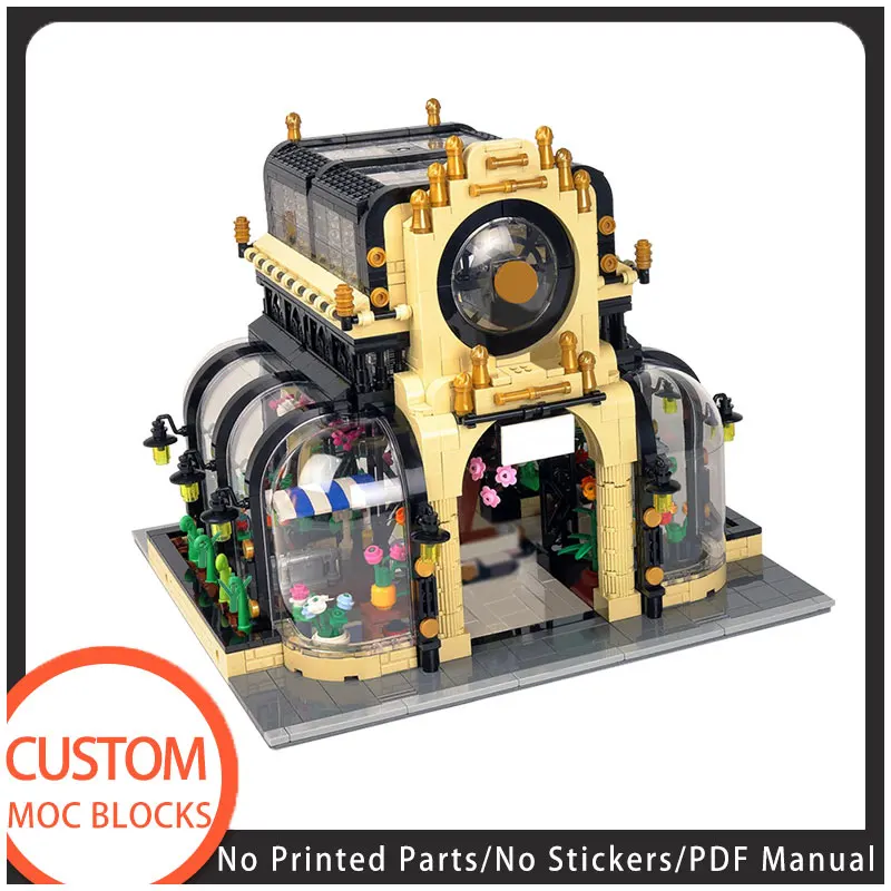 

2403PCS BuildMoc Botanical Garden Street View Architecture Building Block Bricks Model Diy Toys Kids Children Educational Gifts