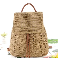 new multifunctional shoulder backpack straw bag fashion woven beach backpack women casual travel backpack girls backpack