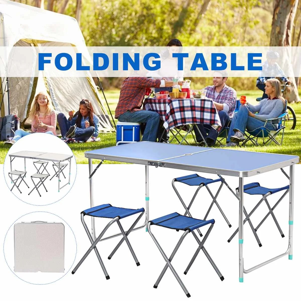 

24x47 Inch Outdoor Folding Table Camping Aluminium Alloy Picnic Table Waterproof Durable Folding Table Desk For Beach table
