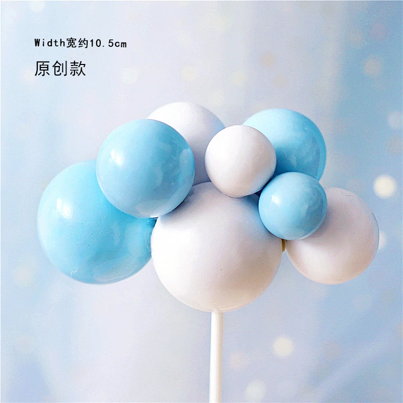 2pc blue balls Слон, белка, синий большой шар, топпер для торта, украшение на день рождения, свадебные принадлежности, детский душ, выпечка, десерт, подарок для детей, любовь - Цвет: 2pc blue balls