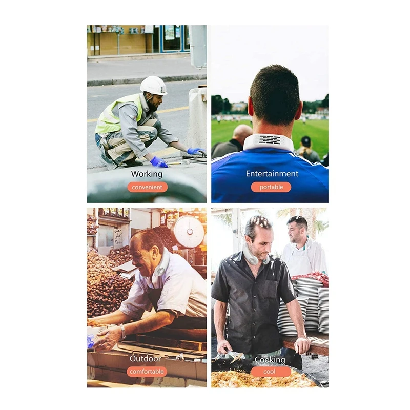 

USB Portable Air Cooler Mini Electric Air Conditioner Neck Cooling Fan Adjustable Angle with Manual Wind