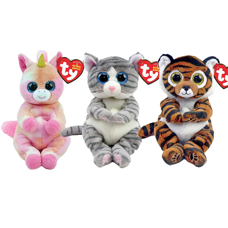 2022 New Ty Beanie Belly Sparkly Big Eyes Unicorn Tiger Siamese Cat Collectible Doll Stuffed Toys Kawaii Baby Toys Kids Toy Gift