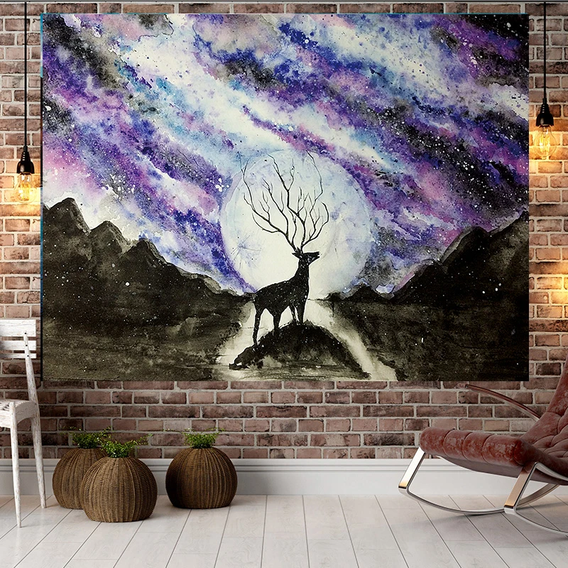 Гобелены с оленями Psychedeliy аниме покрытия для стен дома вещи и ковры современных