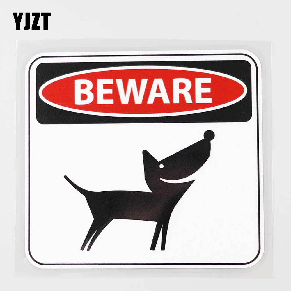 

YJZT 12,9 см × 11,8 см Предупреждение Остерегайтесь собаки опасности Автомобильная наклейка из ПВХ наклейка 12C-0264
