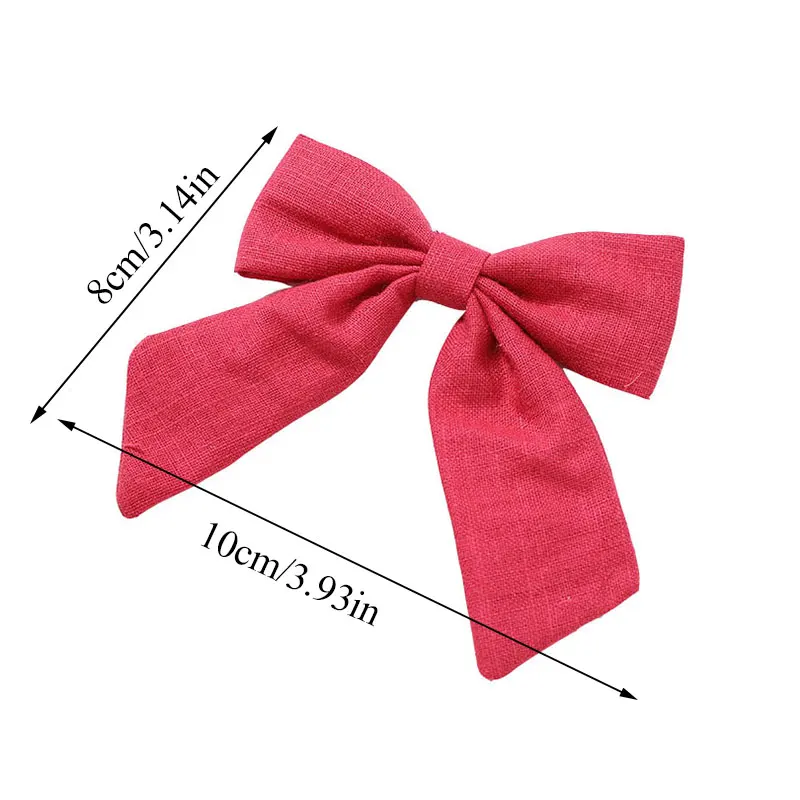 

1Pcs Kids Bow Hairpin Girls Sweet Bow Knotted Hairpins Children Cute Solid Cotton Linen Hairgrip Quality Velvet Hair Accessories