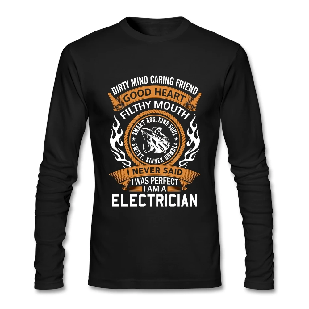 Я электрик Мужская футболка брендовая одежда для мужчин с длинным рукавом