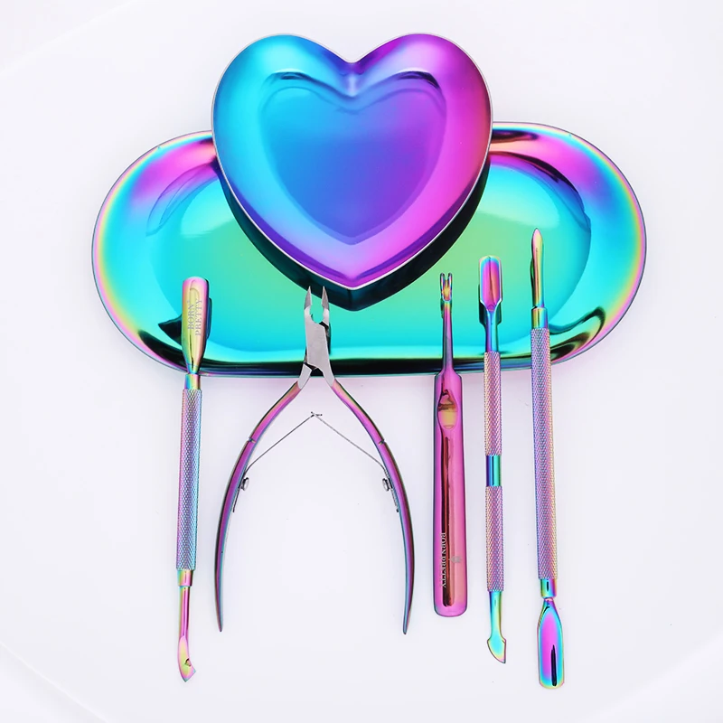 1 шт. металлический цветной пустой футляр для хранения ногтей украшения