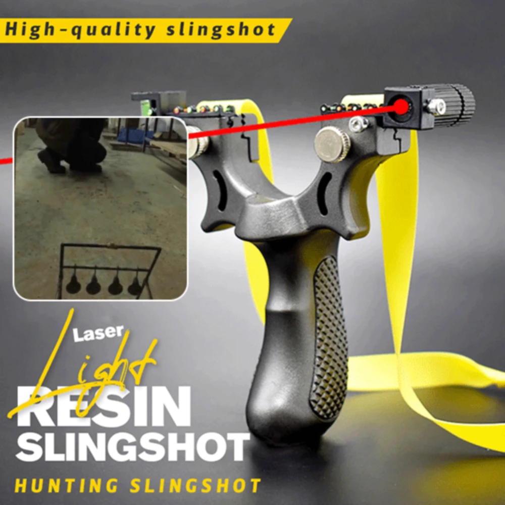 

Zezzo® Professional Outdoor Resin Laser Slingshot Laser Aiming Slingshot Resin Shooting Slingshot Catapult Flat Rubber Band