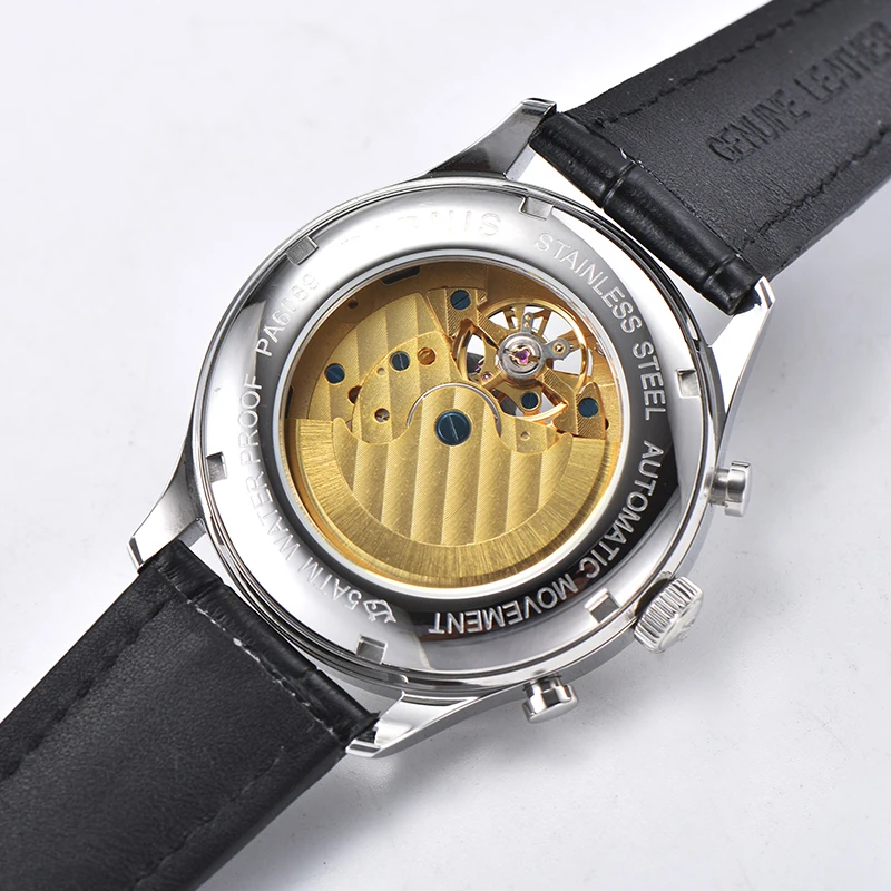 Часы PARNIS Мужские механические модные автоматические часы 43 мм с автоподзаводом