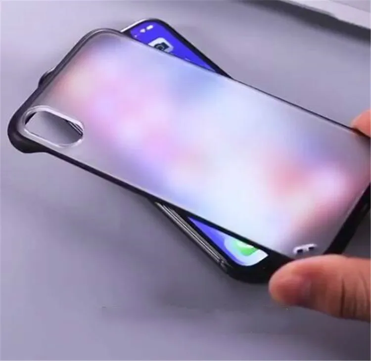 Бескаркасный Прозрачный матовый Жесткий Чехол для iPhone X XS MAX 8 7 Plus защитное кольцо