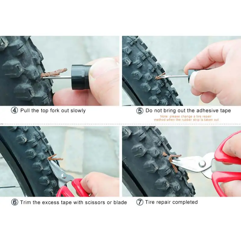 

Portable bicycle drill vacuum tire repair special portable emergency tire rubber strip tire repair tool front fork repair tool