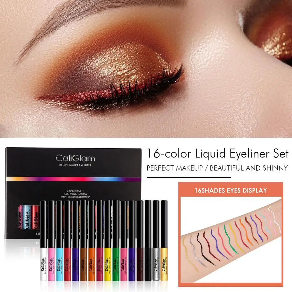 

16-color Super Glitter Eye Makeup Colored Liquid Eyeliner Set Professional Shiny Eye Liners Cosmetics For Women Liquid Eyeliner