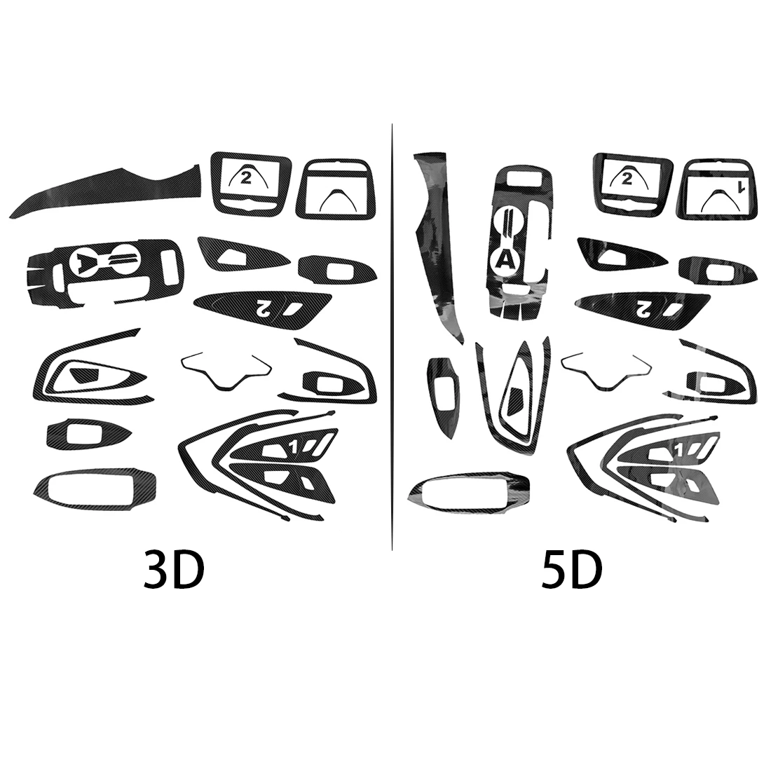 

1 Set LHD Black Car Interior Decor Trim Sticker Door Handle Gear Air Panel Fit for Chevrolet Malibu 2016 2017 2018 2019 3D/ 5D