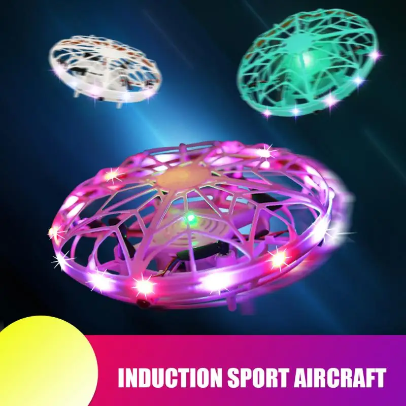 

Mini Flying UFO RC Drone Infraed Hand Sensing Helicopter Anti-collision Aircraft Flayaball Induction Quadcopter For Kids Toys