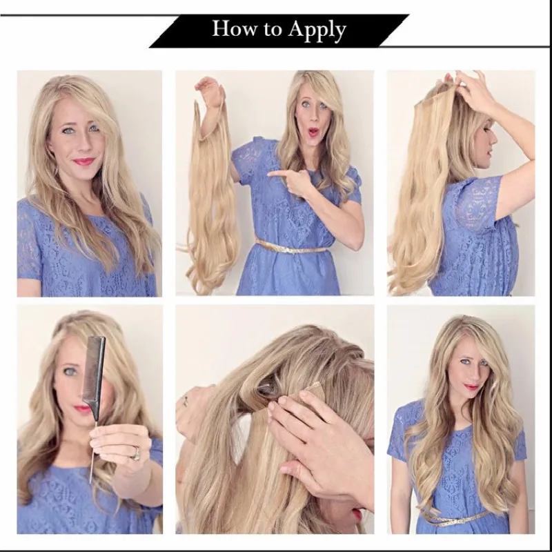 

Invisible Fish Line Human Hair Extension Headband Natural Hidden Secret Wire One Piece Remy Hair Straight Halo Hair Extensions