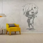 Наклейка на стену из мультфильма Chibi Kaneki, Токийский Гуль, украшение для дома, спальни, детской комнаты, искусство, аниме, виниловое съемное украшение